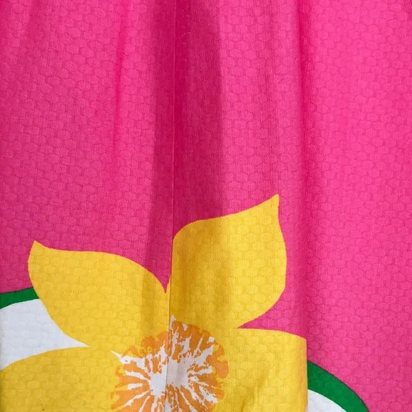 Lilly Pulitzer Strapless Pink Mini Cotton Dress with Yellow Floral Hem - Picture 8 of 14